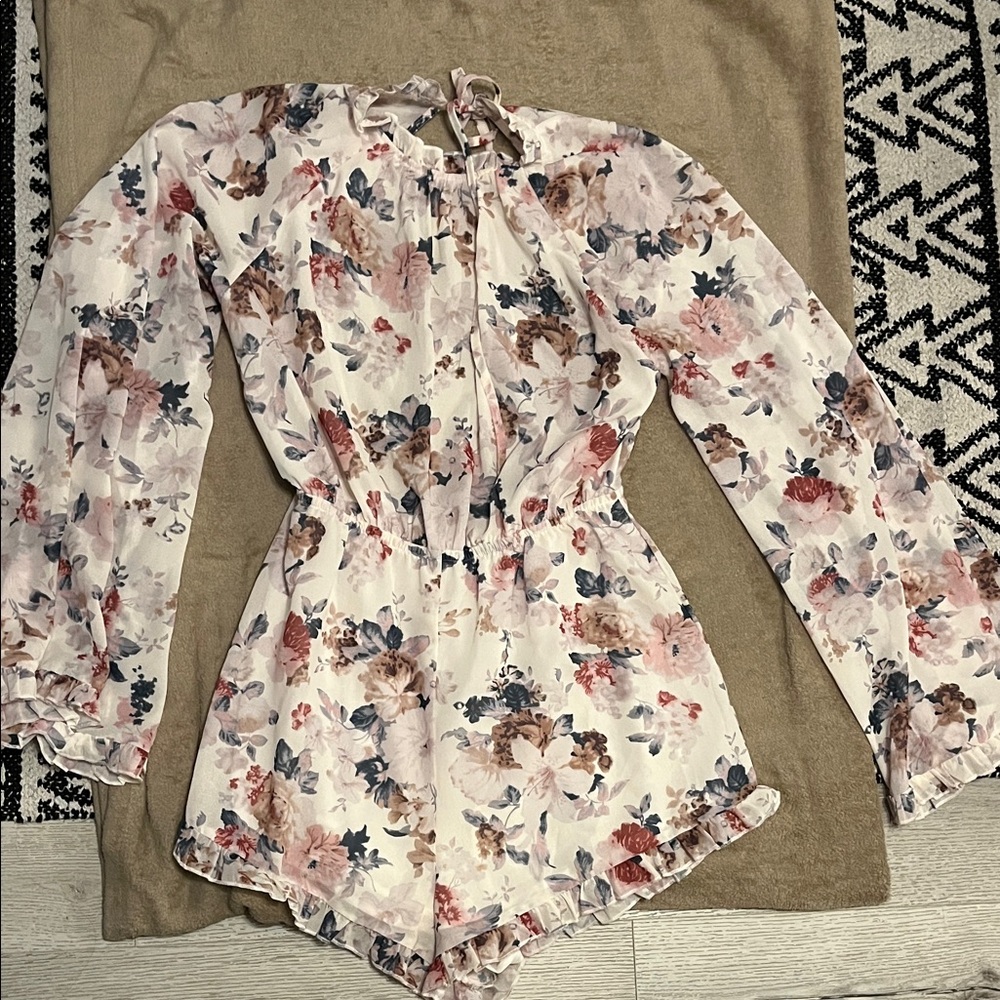 Floral Long Sleeve Romper